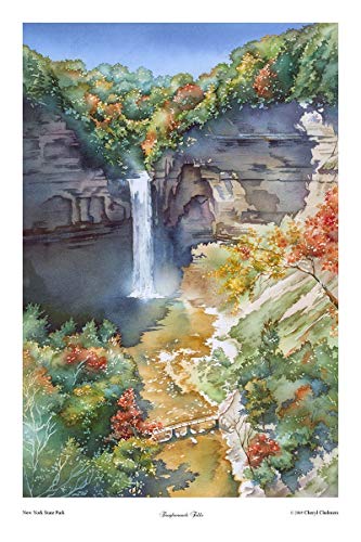 333x500 Watercolor, Taughannock Falls, Ithaca Ny, Wedding Gift - Watercolor Waterfall
