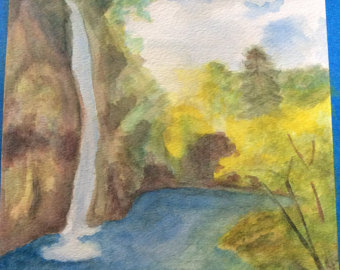 340x270 Watercolor Waterfall Etsy - Watercolor Waterfall