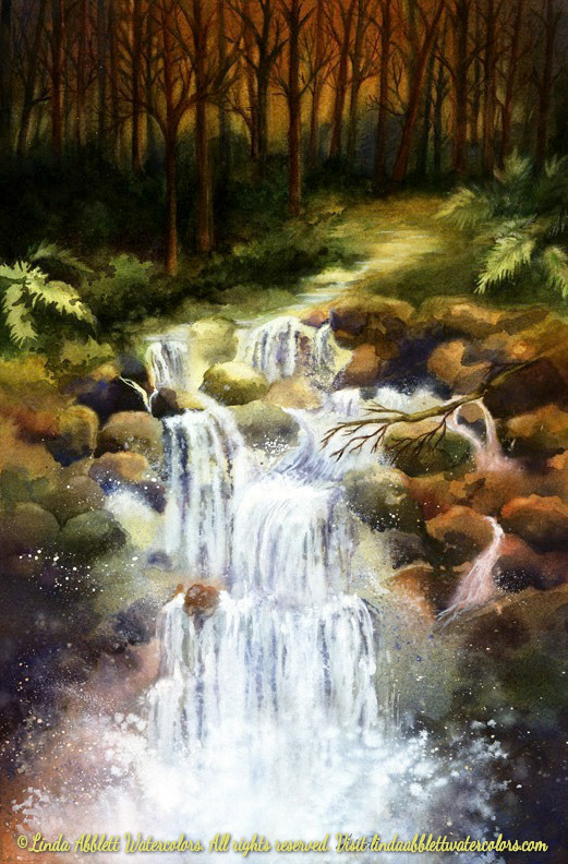521x792 Waterfalls - Watercolor Waterfall