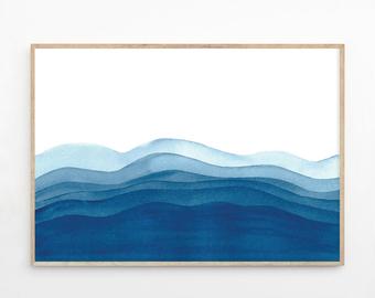 340x270 Watercolor Waves Etsy - Watercolor Waves