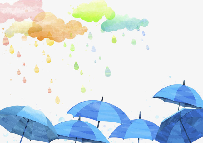 650x459 Rain Watercolor Painting, Rain Clipart, Watercolor Clipart, The - Watercolor Weather