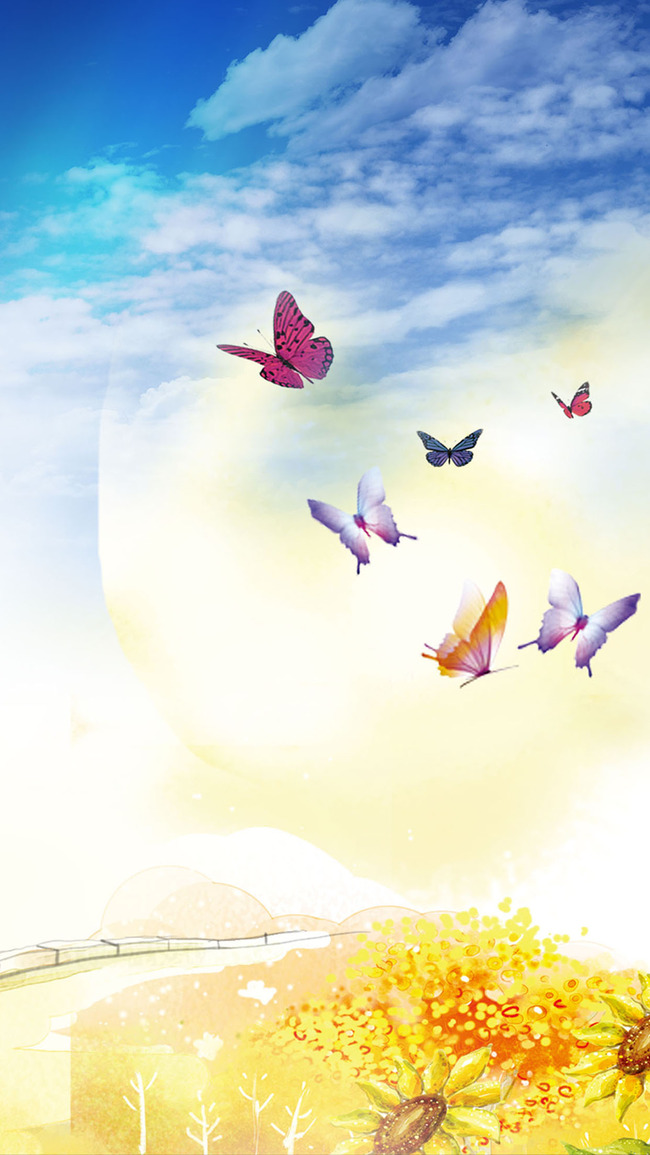 650x1155 Sky Watercolor Weather Cloud Background, Art, Color, Cloudy - Watercolor Weather