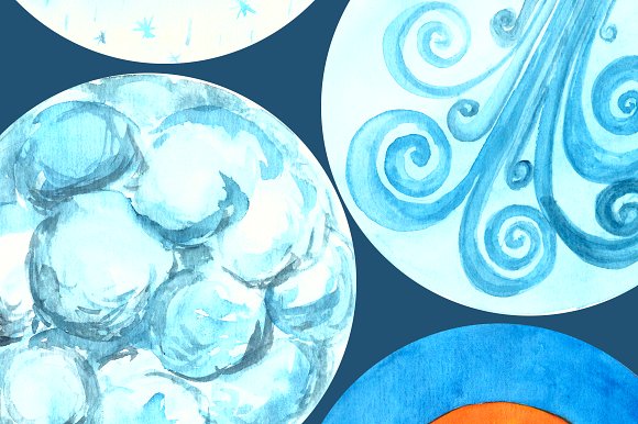 580x386 Watercolor Weather Forecast Clip Art - Watercolor Weather