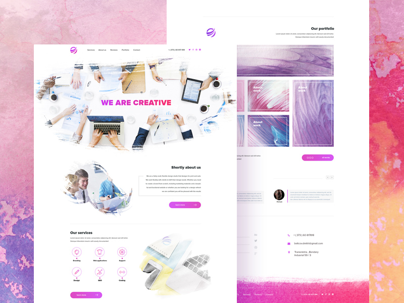800x600 Creative Watercolor Inspiration Template Freebie - Watercolor Website