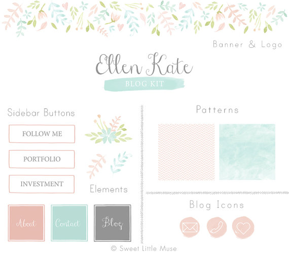 570x499 Blog Kit - Watercolor Website Design