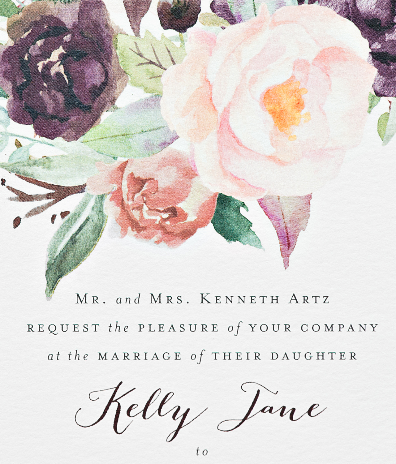1280x1500 New York City Inspired Floral Watercolor Wedding Invitations - Watercolor Wedding