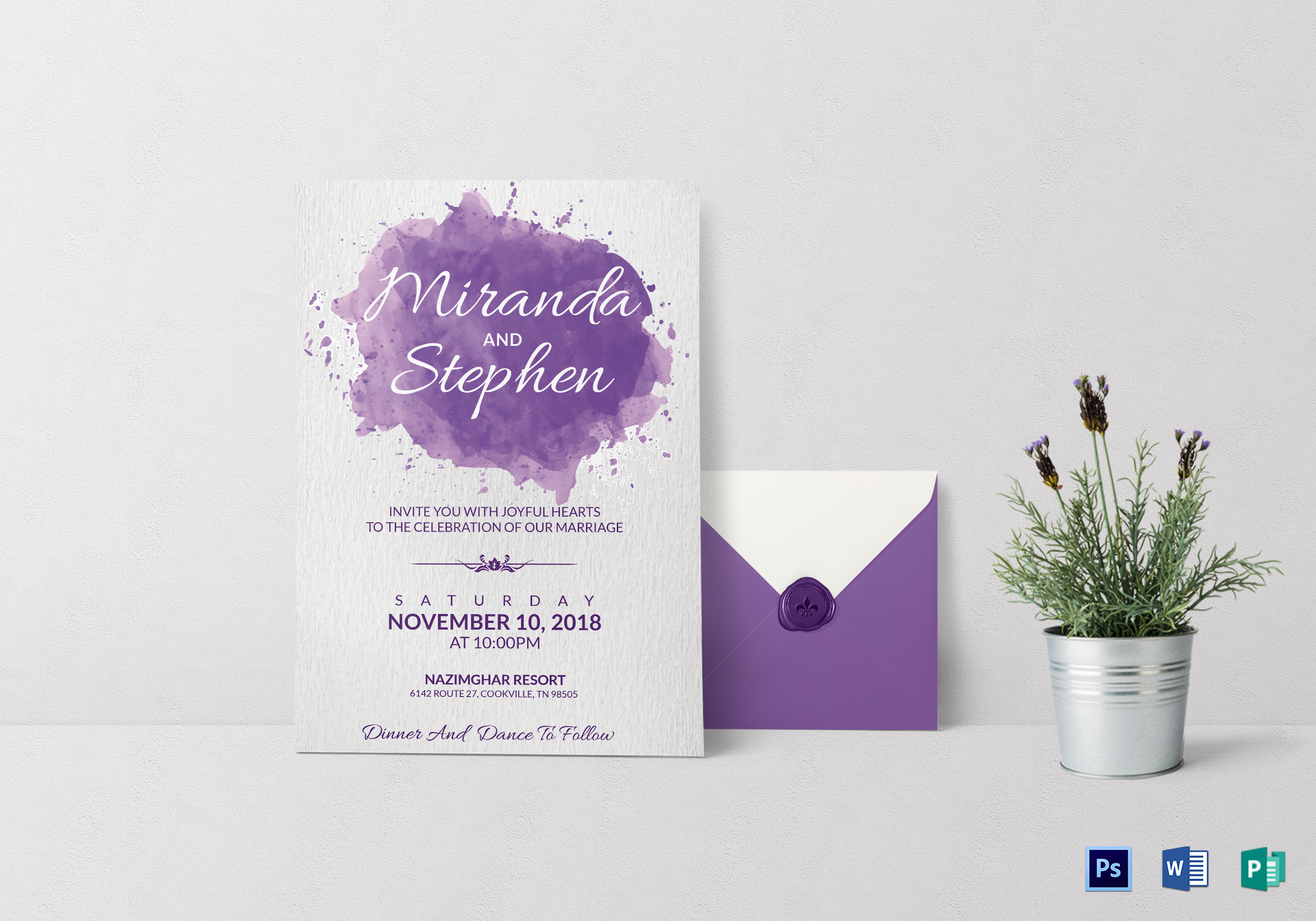 1920x1344 Watercolor Wedding Invitation Card Design Template In Word, Psd - Watercolor Wedding