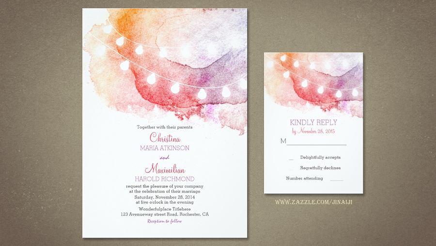 900x507 Read More Watercolor String Of Lights Beach Sunset Colors - Watercolor Wedding