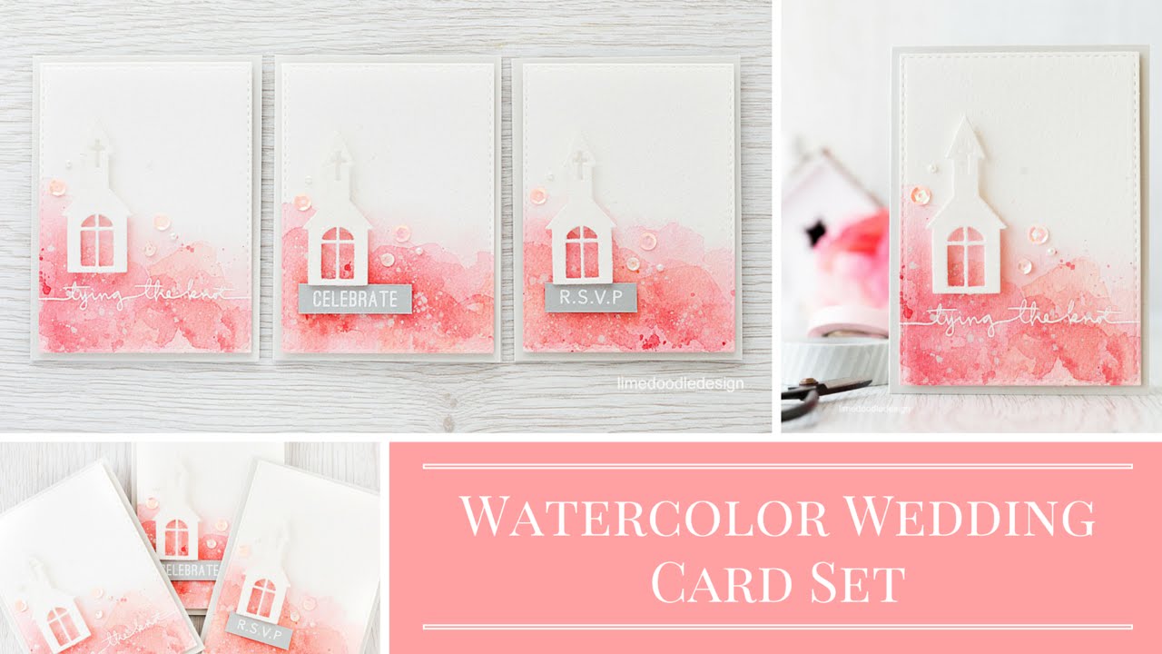 1280x720 Watercolor Wedding Card Set - Watercolor Wedding Card