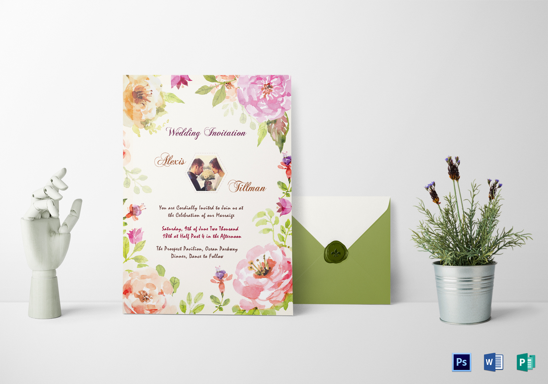 1920x1344 Watercolor Wedding Invitation Design Template In Word, Psd, Publisher - Watercolor Wedding Card