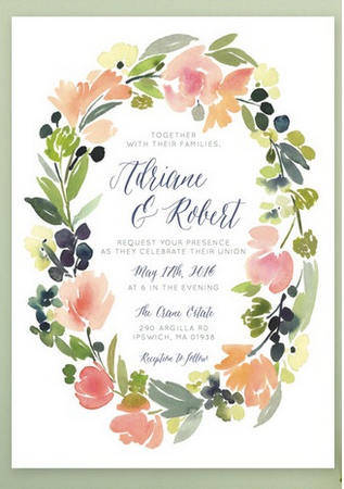 317x450 19 Totally Gorgeous Watercolor Wedding Invitations - Watercolor Wedding Card