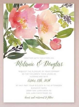 325x440 19 Totally Stunning Watercolor Wedding Invitations Wedding - Watercolor Wedding Card