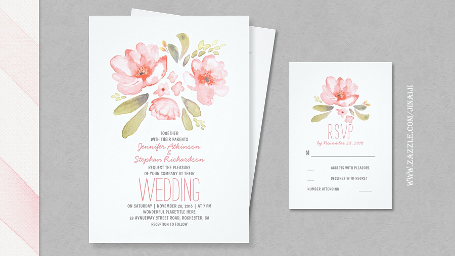 900x507 Read More Floral Watercolor Wedding Invitations Wedding - Watercolor Wedding Card