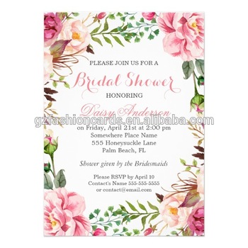350x350 2016 New Ideas Custom Fancy Floral Watercolor Wedding Invitation - Watercolor Wedding Card