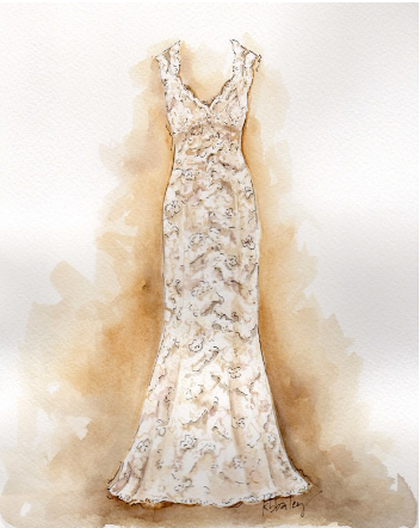 420x528 Ss Wedding Week] Love This! Wedding Dress Watercolors - Watercolor Wedding Dress