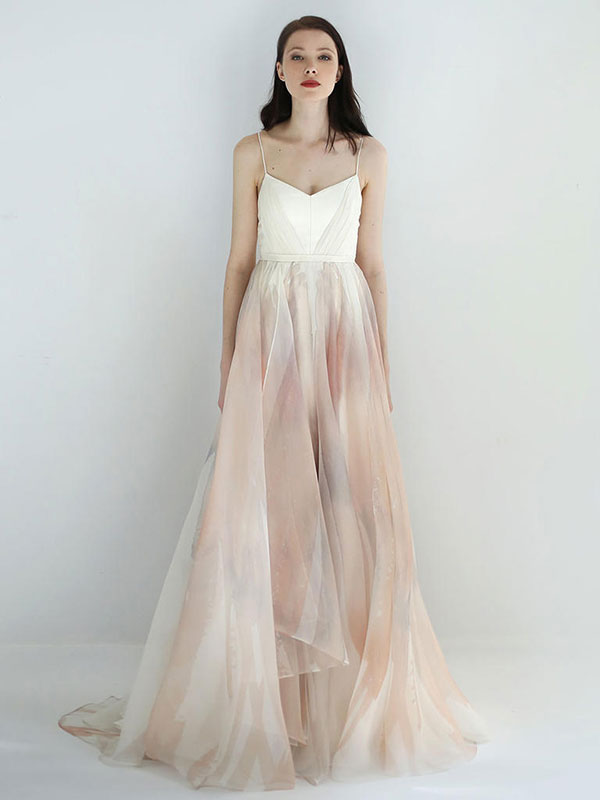 600x800 Blush Watercolor Wedding Dress Leanne Marshall Bridal Spring 2018 - Watercolor Wedding Dress