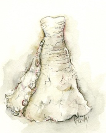 Watercolor Wedding Dress Painting at PaintingValley.com | Explore ...