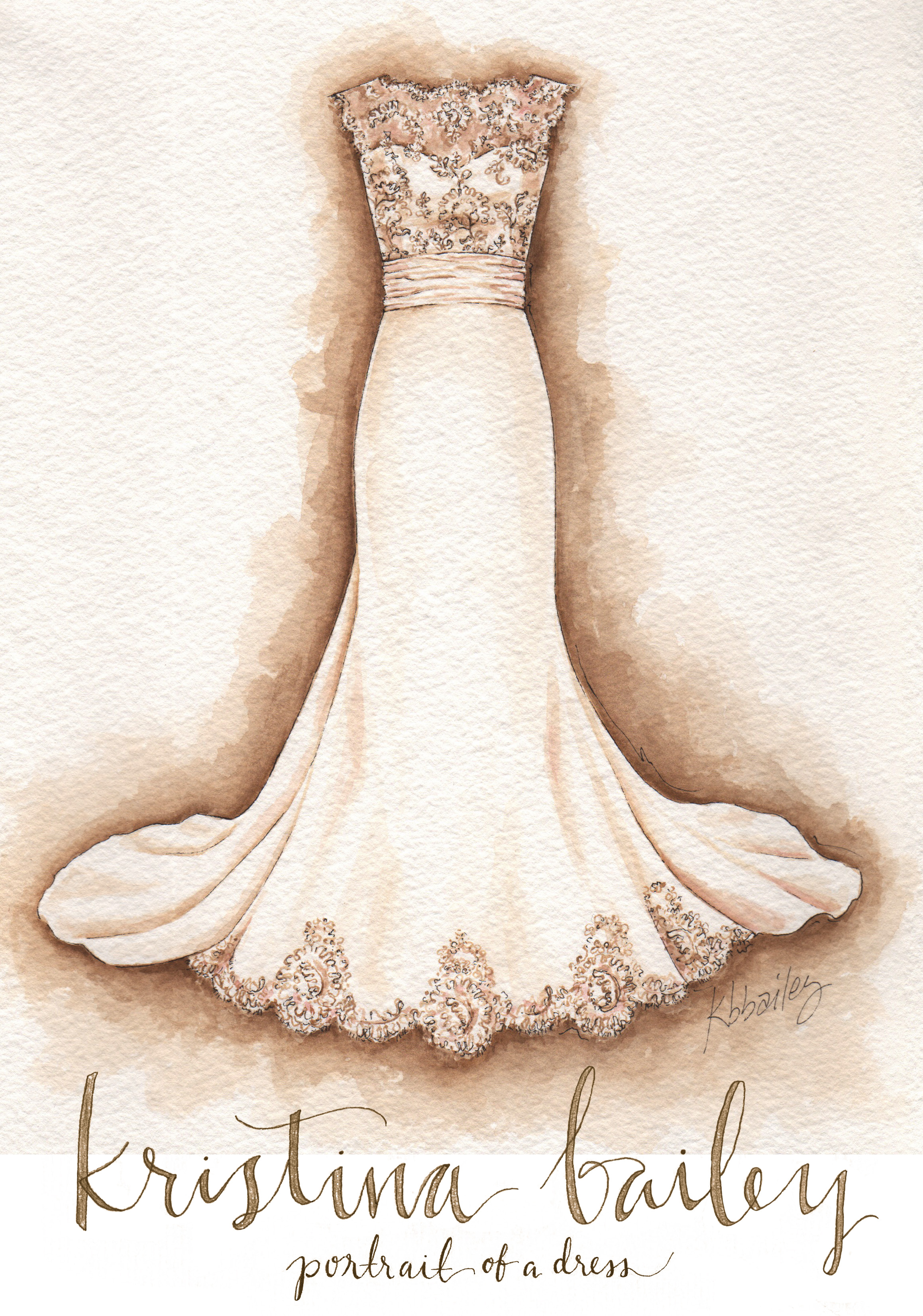 2316x3300 Story Of A Dress - Watercolor Wedding Dress Painting