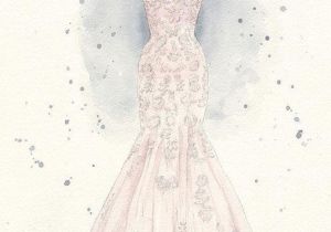 300x210 Watercolor Wedding Dress Fresh Bride 2 Tuckedletterpress - Watercolor Wedding Dress Painting