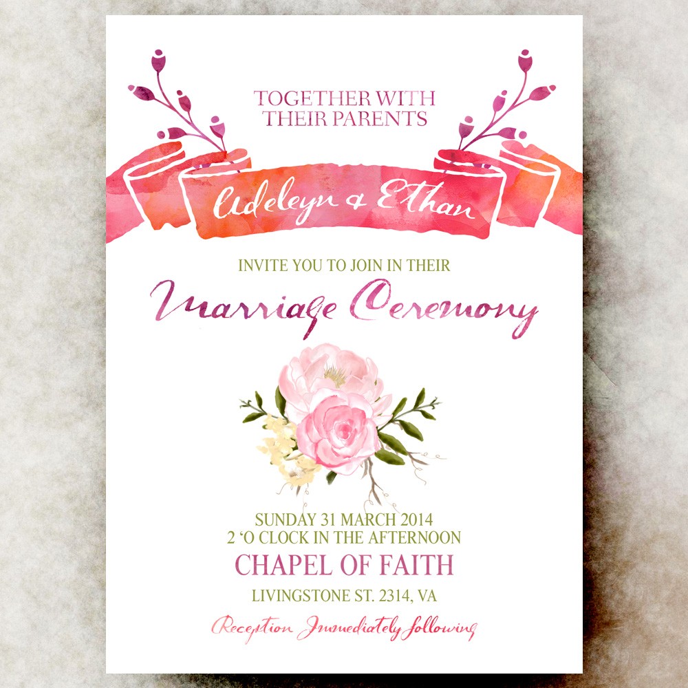 1000x1000 Watercolor Wedding Invitations Regarding Watercolor Wedding - Watercolor Wedding Invitation Templates