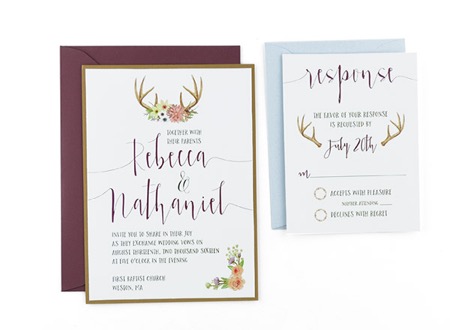 450x330 Woodland Watercolor Wedding Invitation Template - Watercolor Wedding Invitation Templates