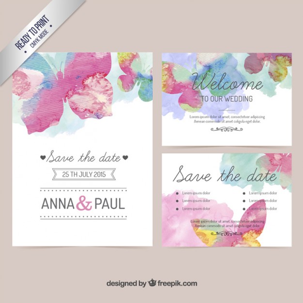 626x626 Free Watercolor Wedding Invitation Templates - Watercolor Wedding Invitation Templates
