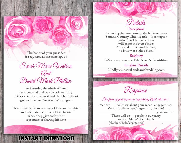 Watercolor Wedding Invitation Templates At Paintingvalley Com