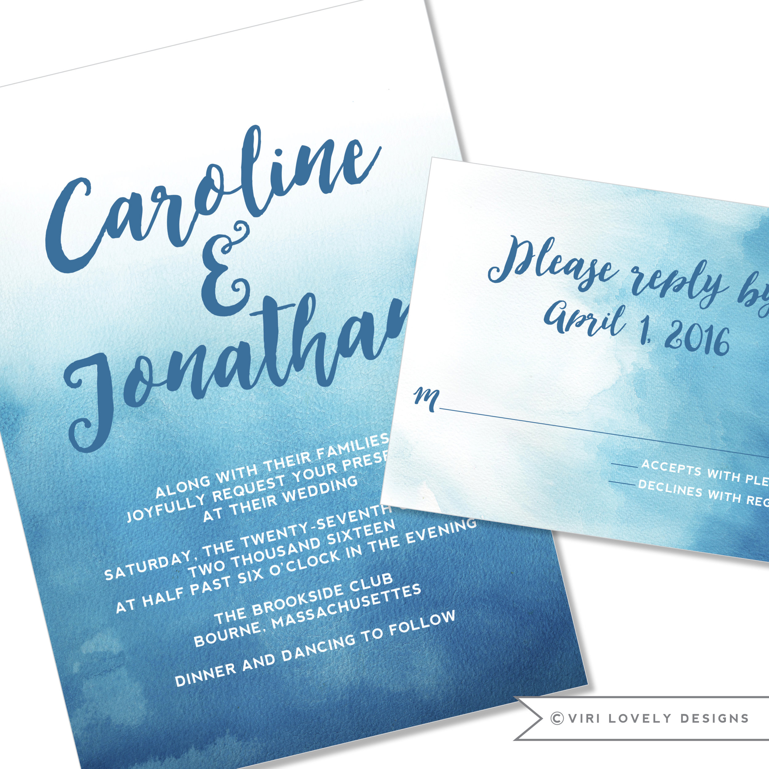 2500x2500 Viri Lovely Designs Custom Wedding Invitations Event - Watercolor Wedding Invitations