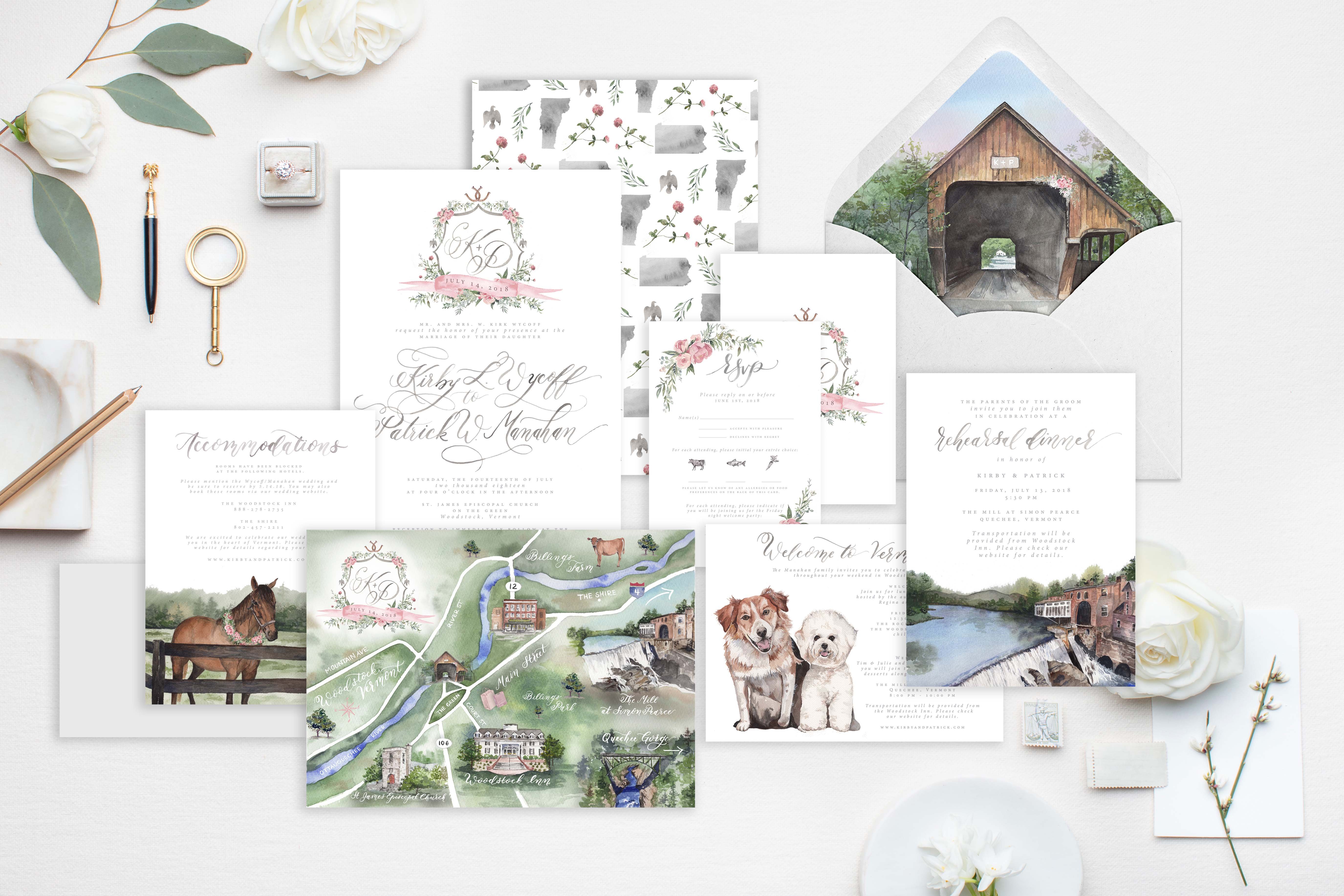 5500x3667 Custom Watercolor Wedding Invitations Cami Monet - Watercolor Wedding Invitations