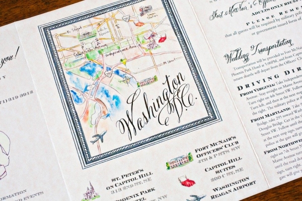 600x400 Watercolor Wedding Map - Watercolor Wedding Map