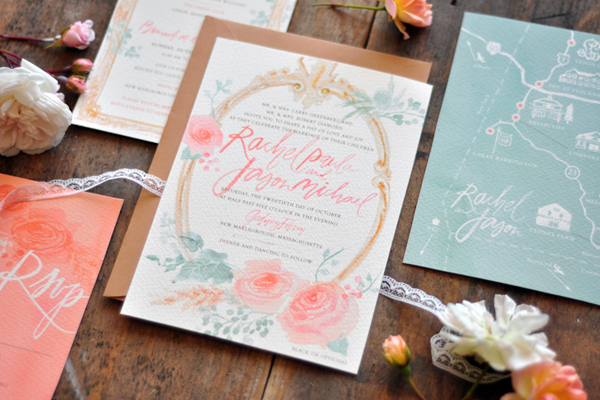 600x400 Watercolor Wedding Map - Watercolor Wedding Map