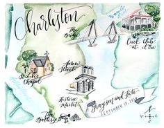 236x185 Watercolor Wedding Map By E.danae Featuring The Beautiful - Watercolor Wedding Map