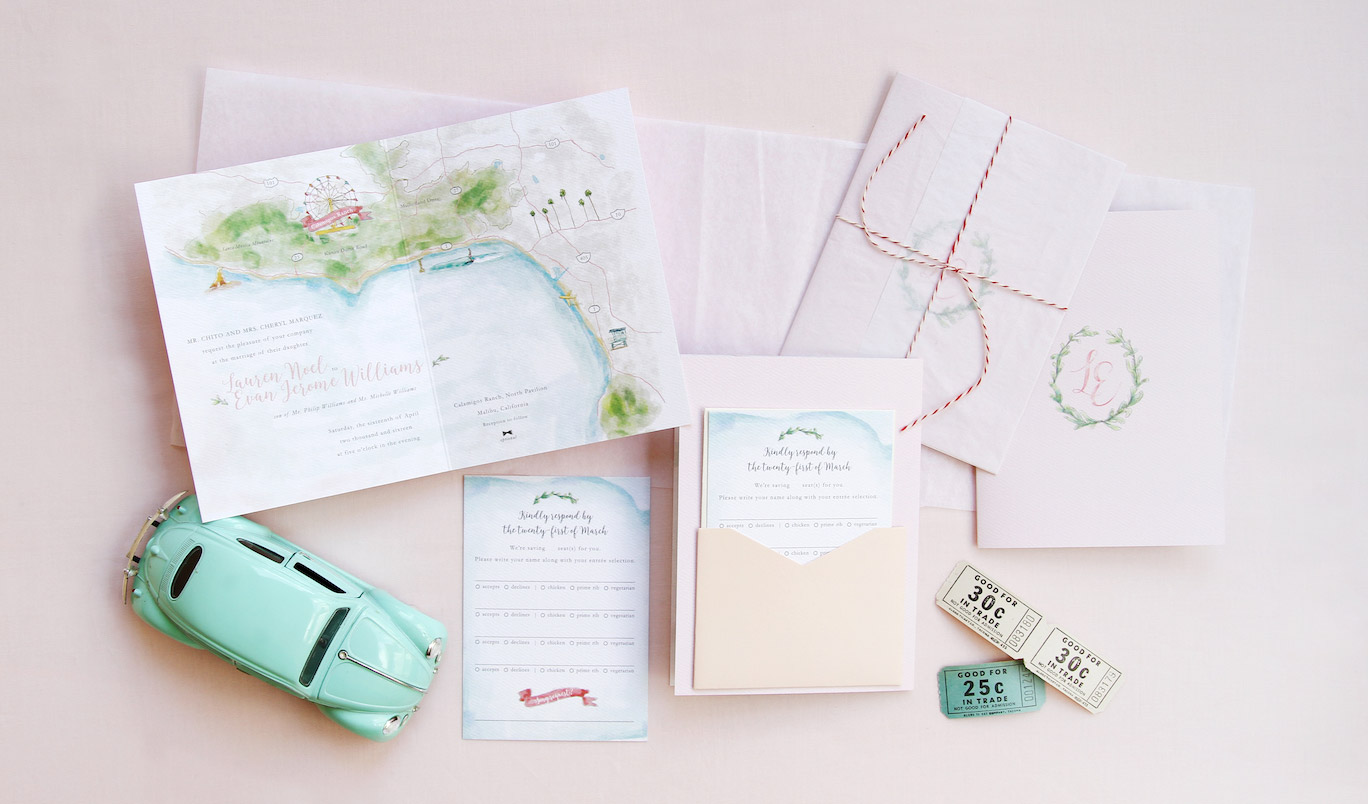 1368x804 Williams Invitation Custom Gallery Anticipate Invitations - Watercolor Wedding Map