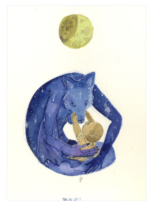 500x672 Watercolor Werewolf Tumblr - Watercolor Werewolf