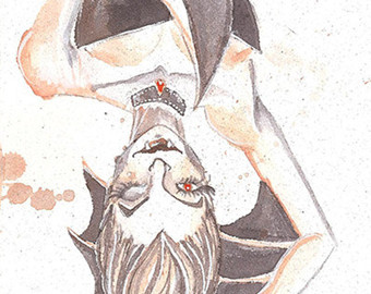 340x270 Werewolf Puppy Mini Watercolor Original Halloween Painting Etsy - Watercolor Werewolf