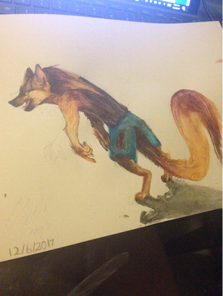 320x426 Werewolf Watercolor - Watercolor Werewolf