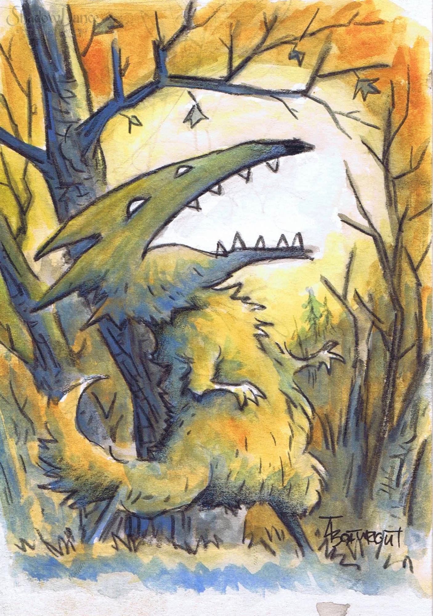 1406x2000 Little Werewolf Watercolor Painting By Thomas Boatwright, In Dave - Watercolor Werewolf