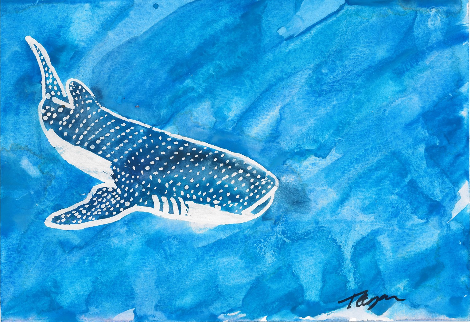 1531x1049 Wanderingecologist Watercolor Whaleshark - Watercolor Whale Shark