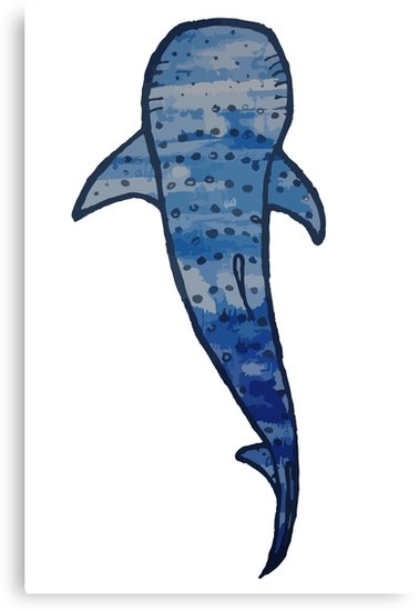378x550 Watercolor Whale Shark Canvas Prints By Kaylahall505 Redbubble - Watercolor Whale Shark