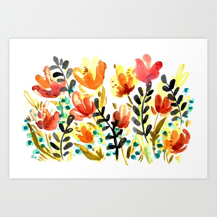 700x700 Watercolor Wildflowers Art Print By Stephdillon Society6 - Watercolor Wildflowers