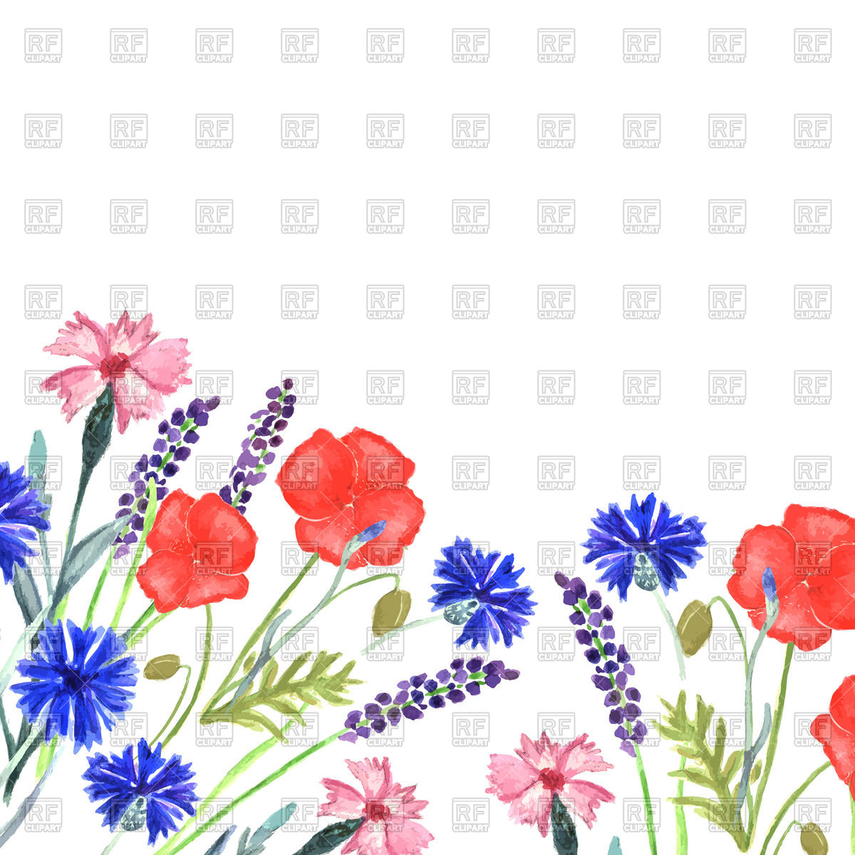 1200x1200 Watercolor Wildflowers Vector Image Vector Artwork Of Plants And - Watercolor Wildflowers