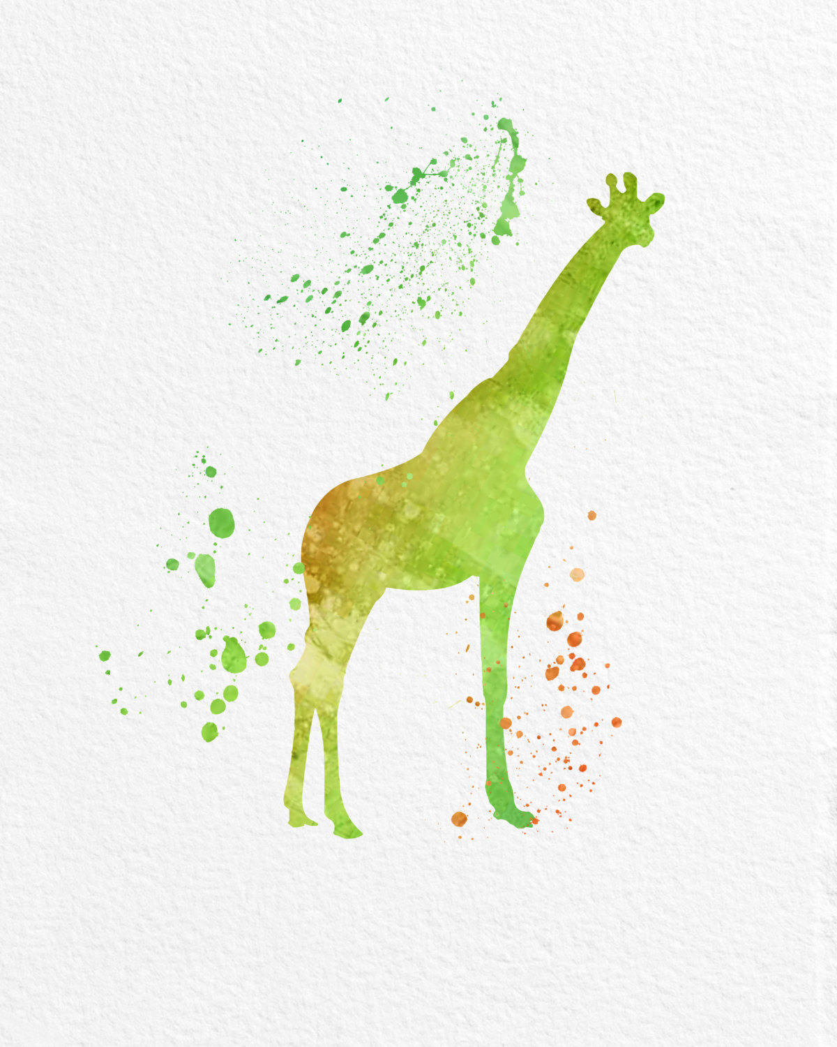 1200x1500 Watercolor Art Giraffe Gift Modern 8x10 Wall Art Decor Baby - Watercolor Wildlife