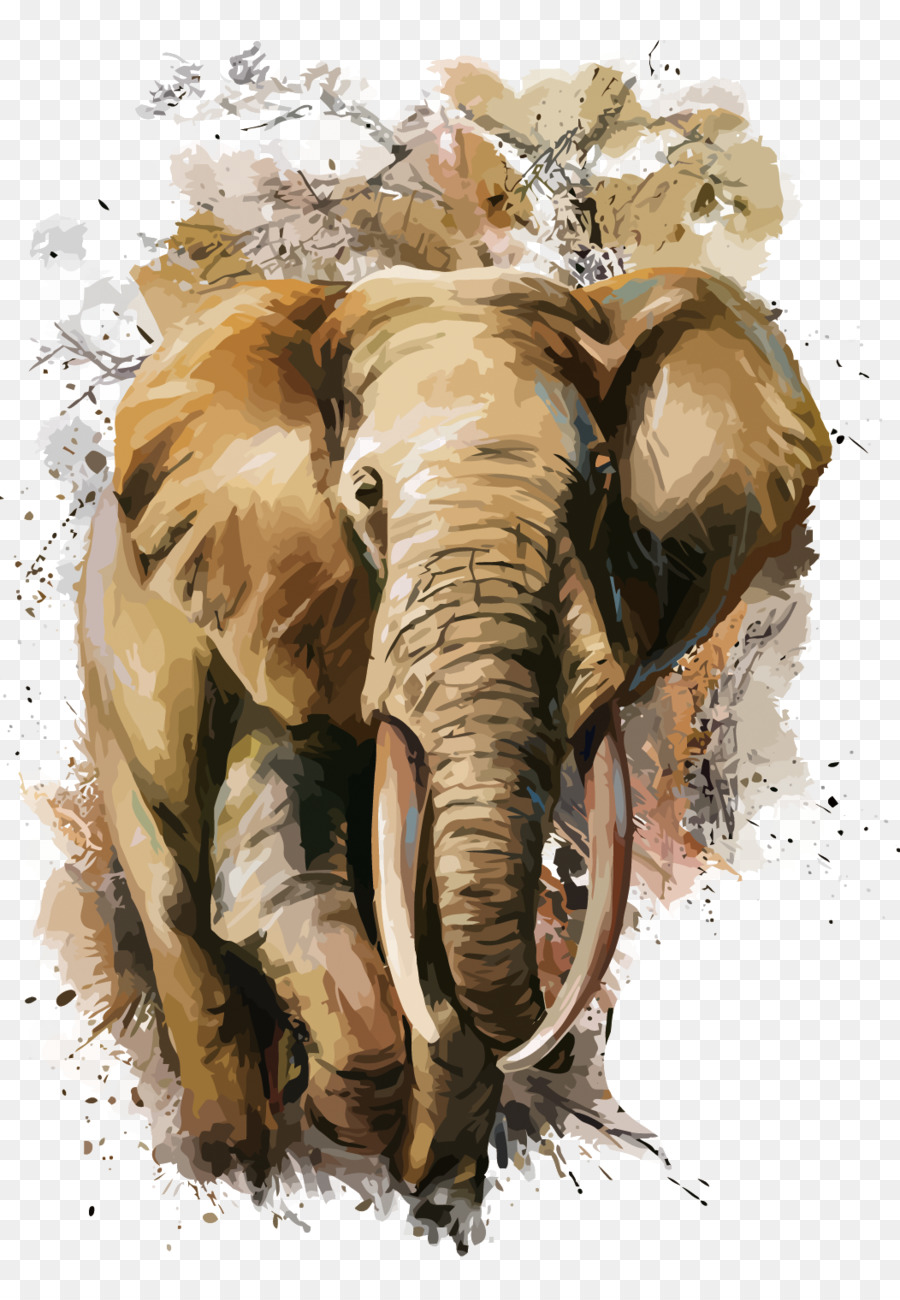900x1300 Watercolor Painting Elephant Drawing - Watercolor Wildlife
