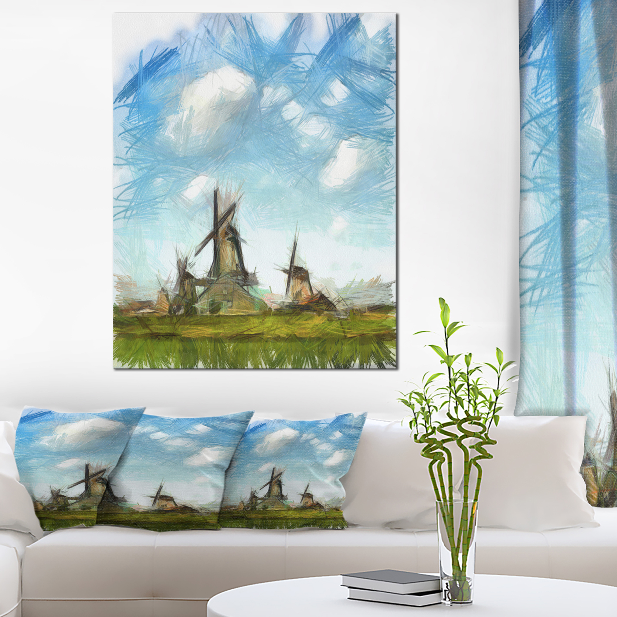 2000x2000 Watercolor Windmill In Netherlands - Watercolor Windmill