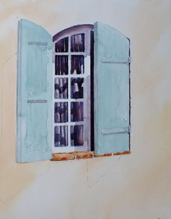 600x770 How To Paint Windows In Watercolour Arttutor - Watercolor Window