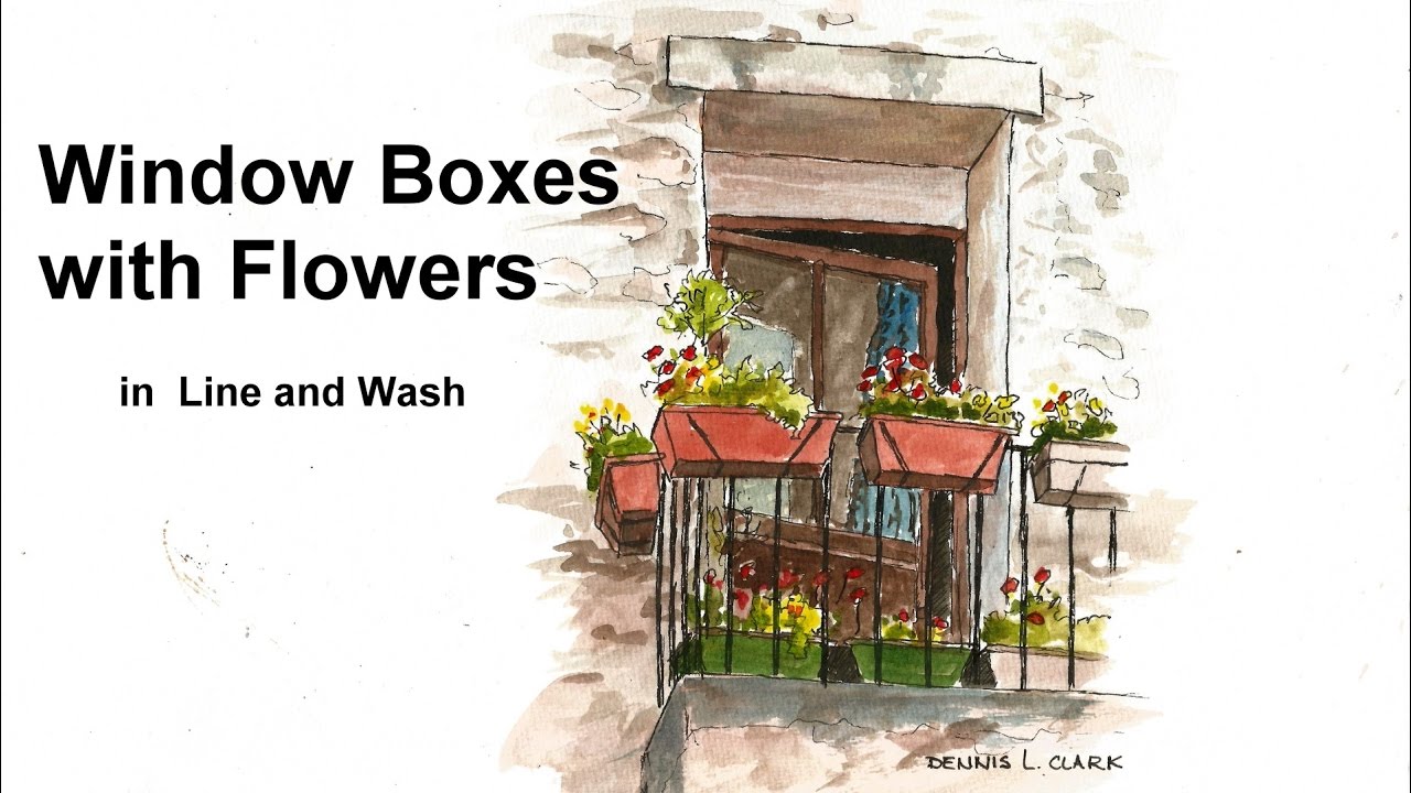 1280x720 Line And Wash Watercolor Painting Tutorial - Watercolor Window