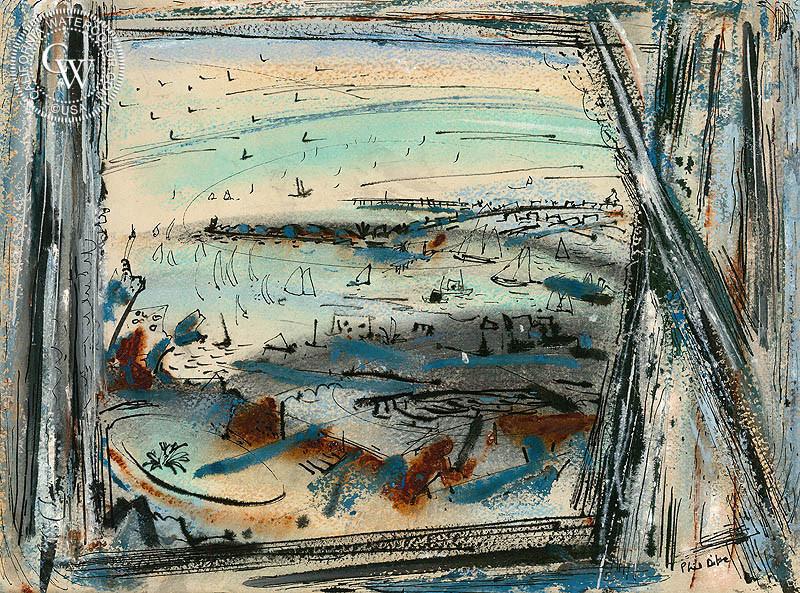 800x593 The Window, 1948, A Fine Art Watercolor Painting By Phil Dike - Watercolor Window