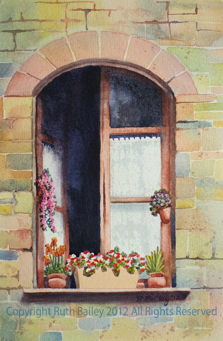 720x1099 Window In Assisi Ruth Bailey, Artist - Watercolor Window