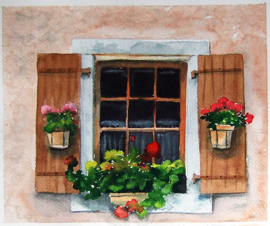 Watercolor Window at PaintingValley.com | Explore collection of ...