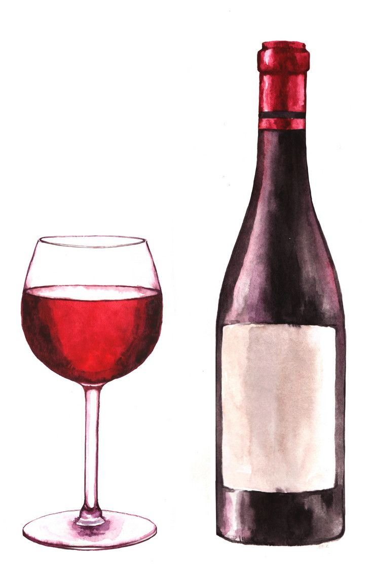 Watercolor Wine Bottle at Explore collection of